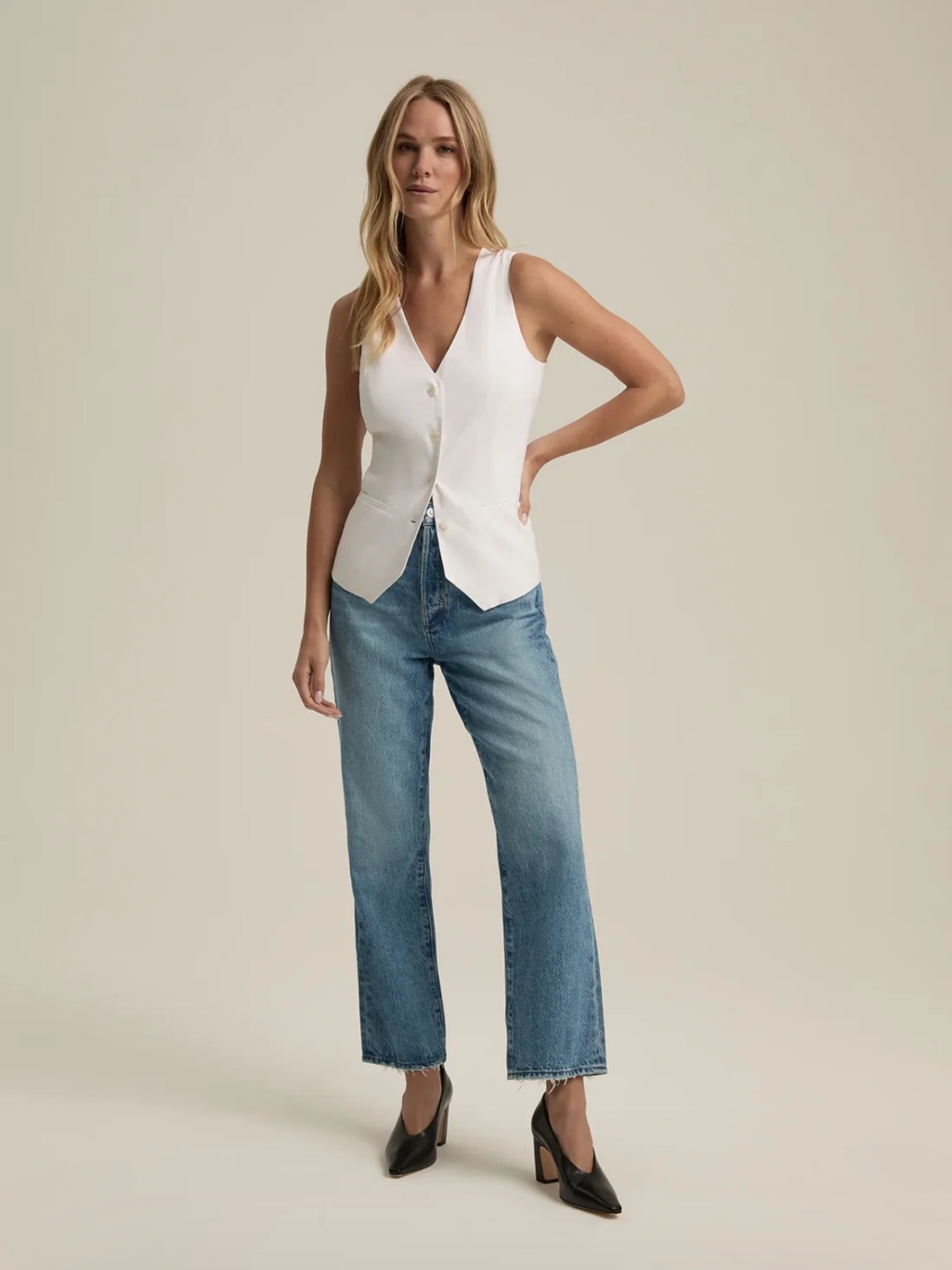 Favorite Daughter Light Blue Otto Straight Jeans